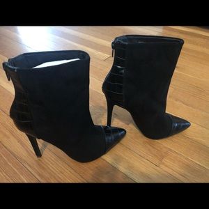 Just fab Leda Black Stiletto Heel Bootie. BNIB